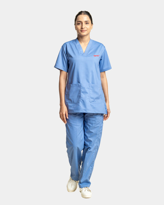 Medfits Prime Women's V-Neck (Ceil Blue) New Gen Scrub