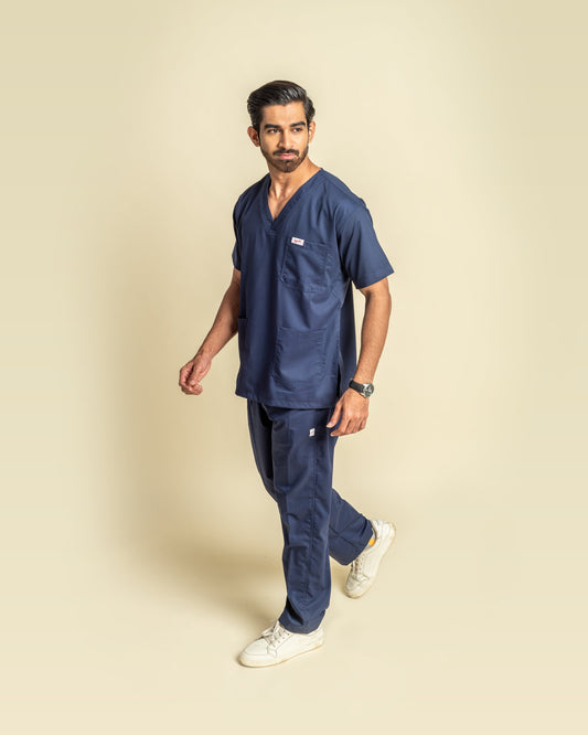 Unichoice Men's V-Neck (Navy Blue) New Gen Scrub
