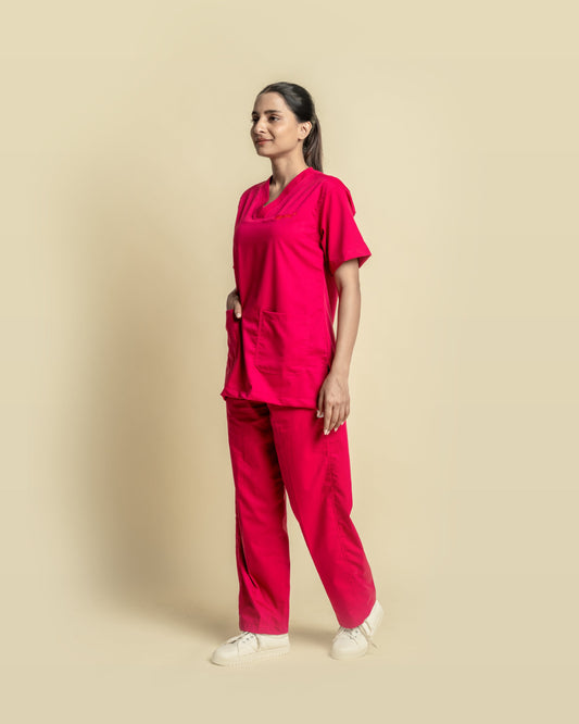 Unichoice Women's V-Neck (Hot Pink) New Gen Scrub