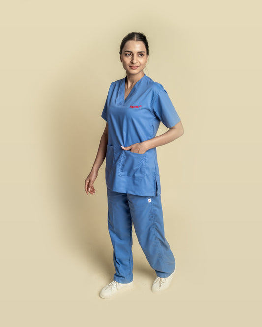 Unichoice Women's V-Neck (Ceil Blue) New Gen Scrub