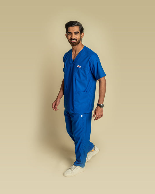 Unichoice Men's V-Neck (Royal Blue) New Gen Scrub