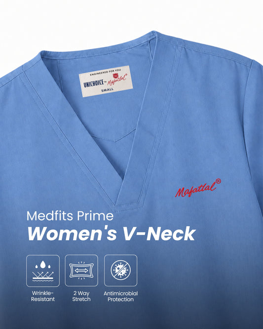 Medfits Prime Women's V-Neck (Ceil Blue) New Gen Scrub