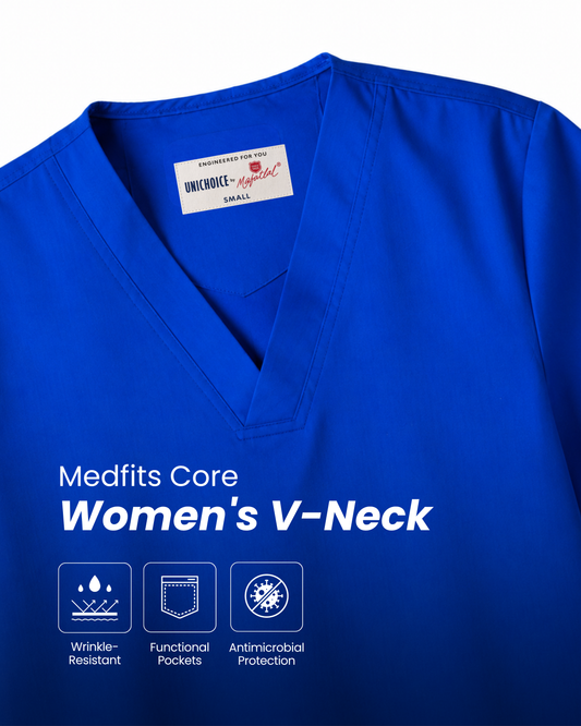 Medfits Core Women's V-Neck (Imperial Blue) New Gen Scrub