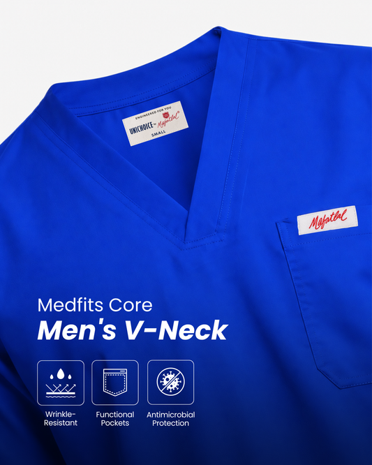 Medfits Core Men's V-Neck (Imperial Blue) New Gen Scrub