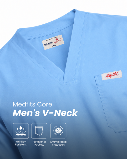 Medfits Core Men's V-Neck (Light Blue) New Gen Scrub