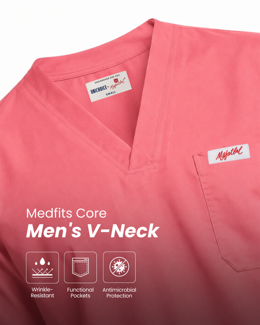 Medfits Core Men's V-Neck (Light Pink) New Gen Scrub