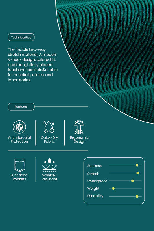 Unichoice Women's V-Neck (Dark Green) New Gen Scrub