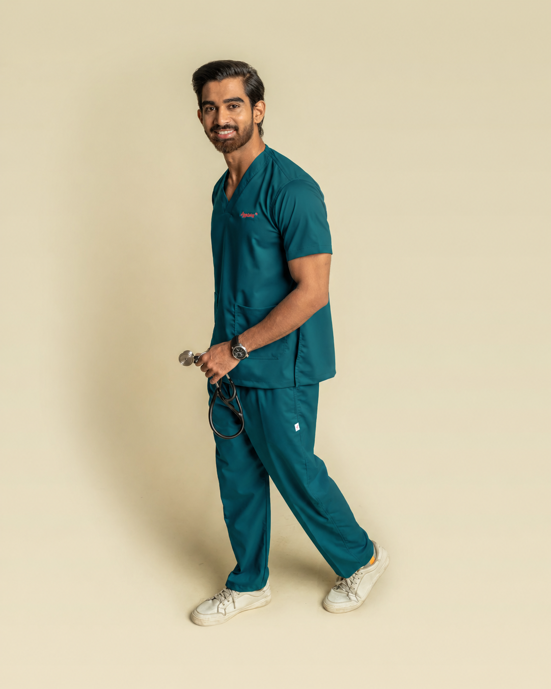 Unichoice Men's V-Neck (Dark Green) New Gen Scrub