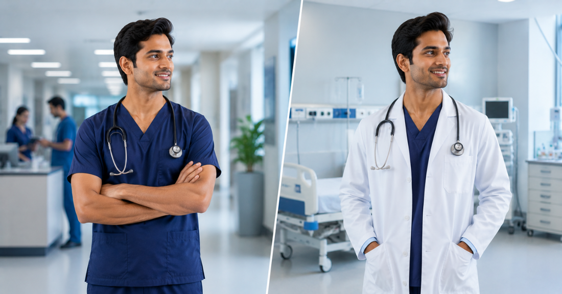 medical scrubs vs lab coats