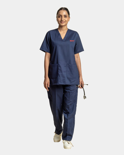 Unichoice Women's V-Neck (Navy Blue) New Gen Scrub