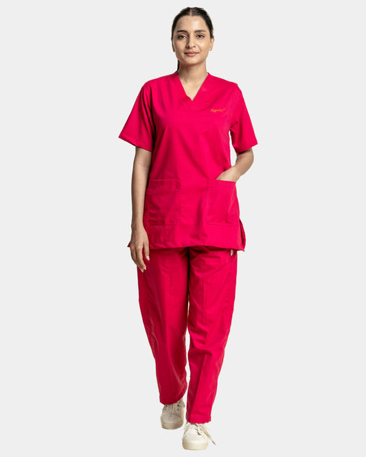 Unichoice Women's V-Neck (Hot Pink) New Gen Scrub