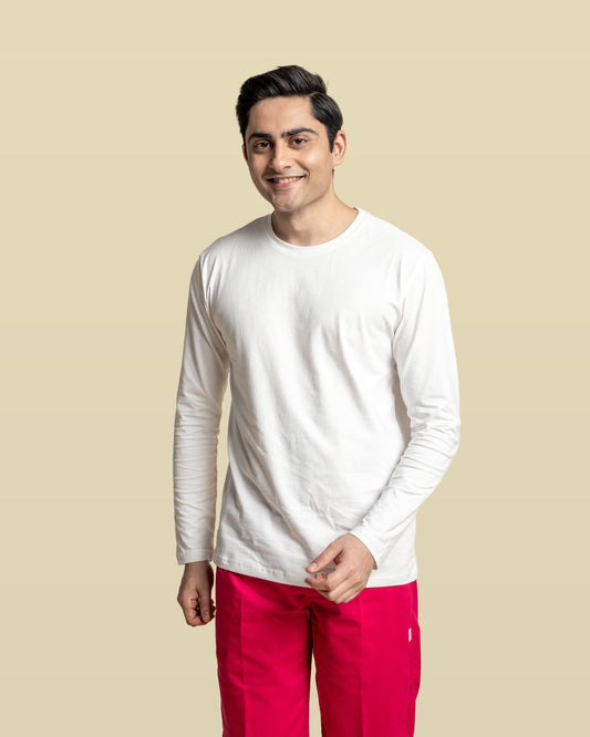 Men Under Scrub White Shirt - Long Sleeve