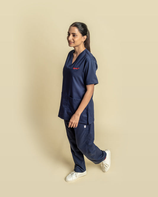 Unichoice Women's V-Neck (Navy Blue) New Gen Scrub