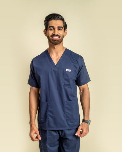 Unichoice Men's V-Neck (Navy Blue) New Gen Scrub