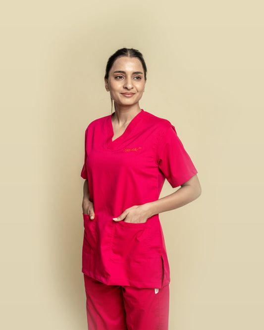 Medfits Prime Women's V-Neck (Hot Pink) New Gen Scrub