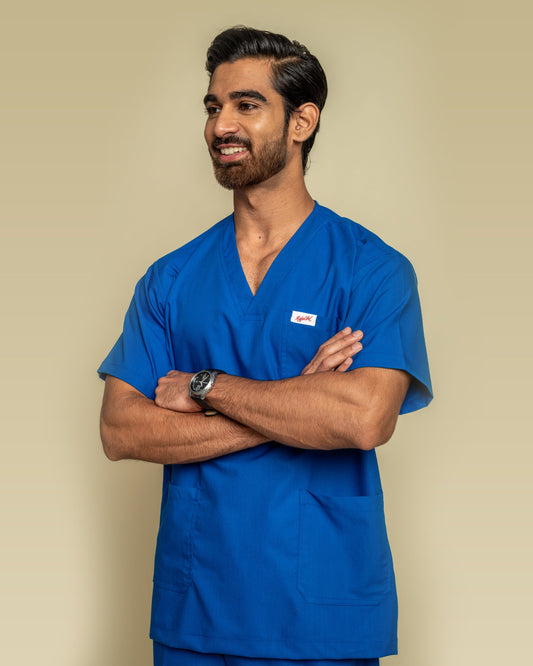 Medfits Prime Men's V-Neck (Royal Blue) New Gen Scrub