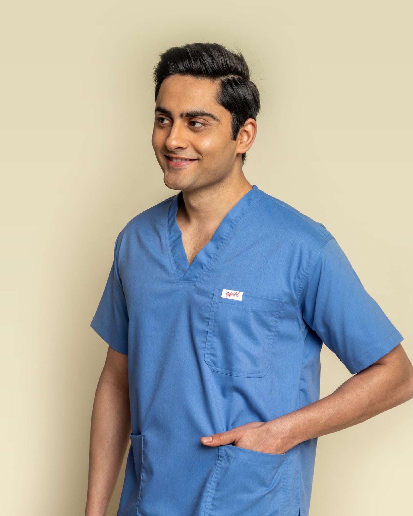 Unichoice Men's V-Neck (Ceil Blue) New Gen Scrub