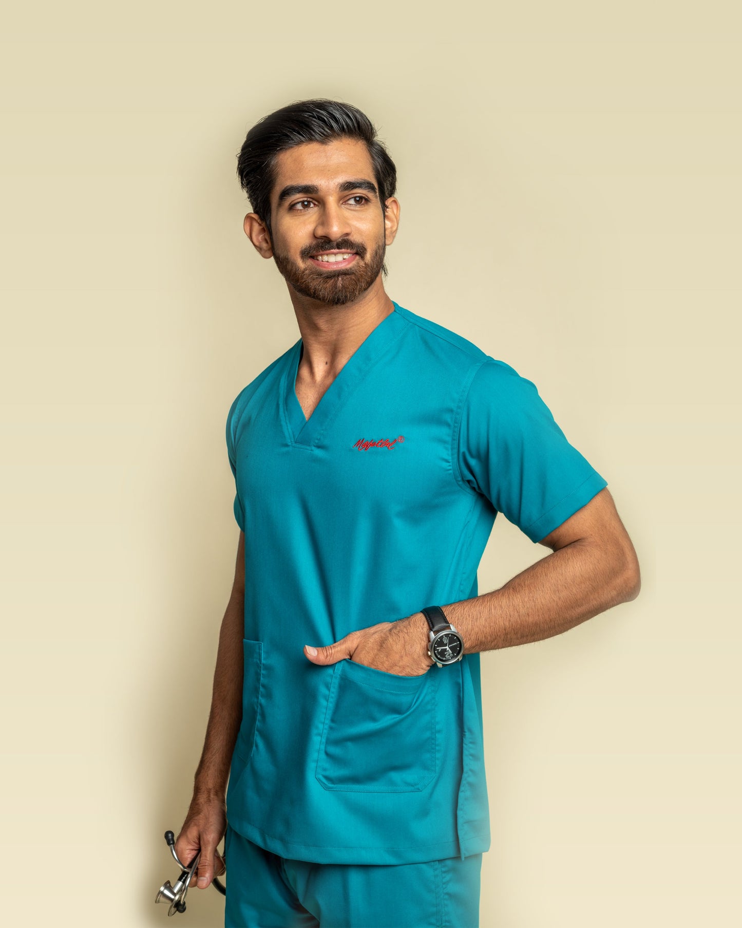 Unichoice Men's V-Neck (LightGreen) New Gen Scrub