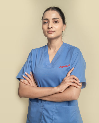 Unichoice Women's V-Neck (Ceil Blue) New Gen Scrub