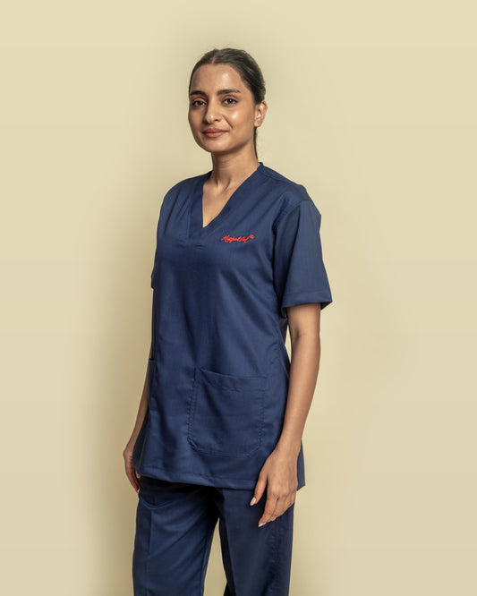 Medfits Prime Women's V-Neck (Navy Blue) New Gen Scrub