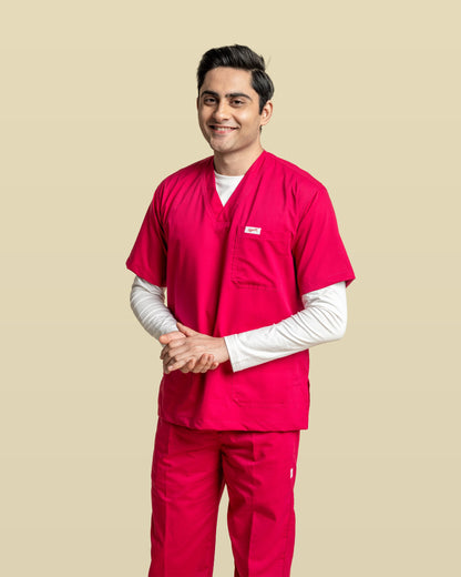 Men Under Scrub White Shirt - Long Sleeve