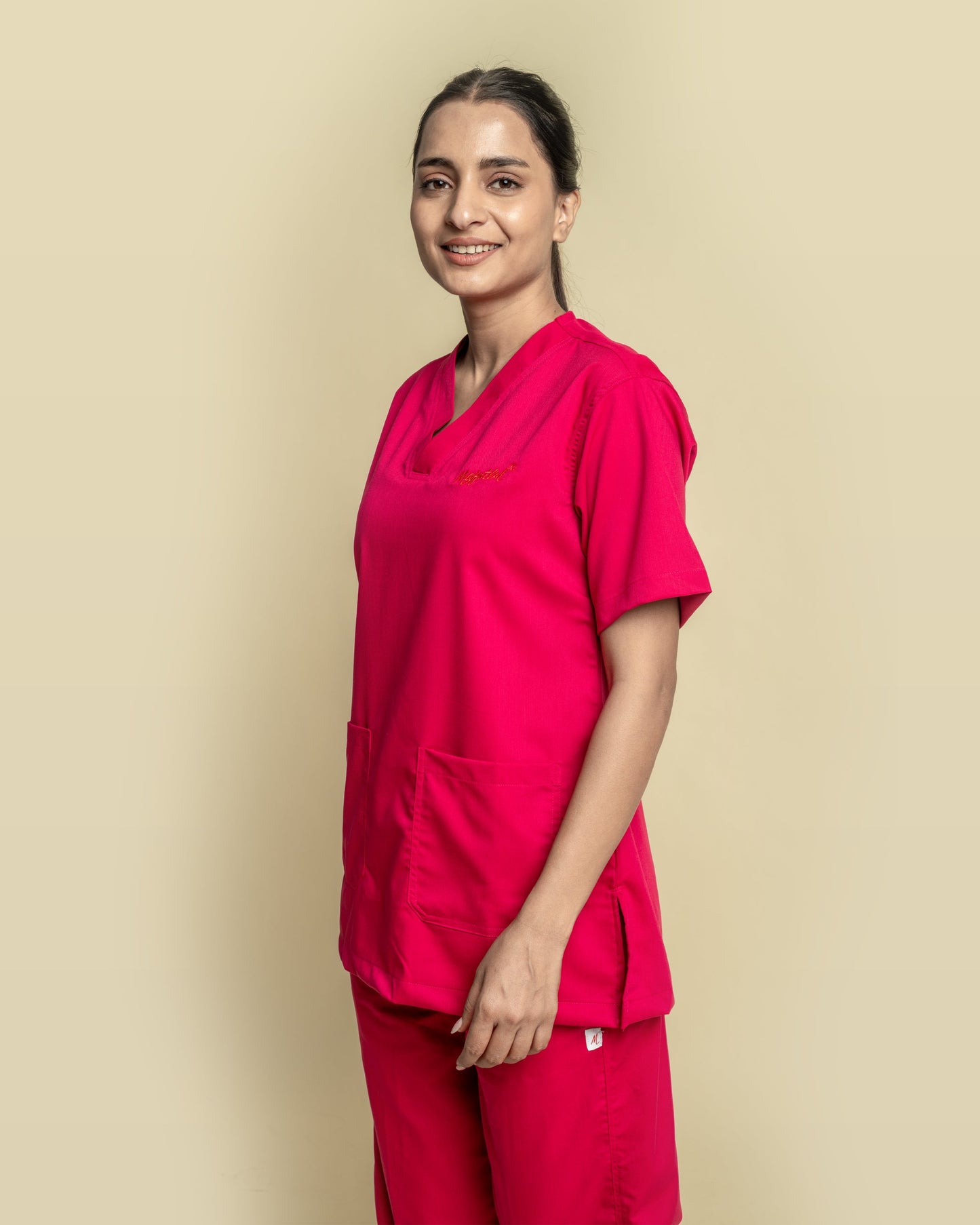 Unichoice Women's V-Neck (Hot Pink) New Gen Scrub