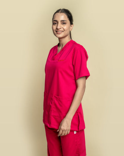 Unichoice Women's V-Neck (Hot Pink) New Gen Scrub