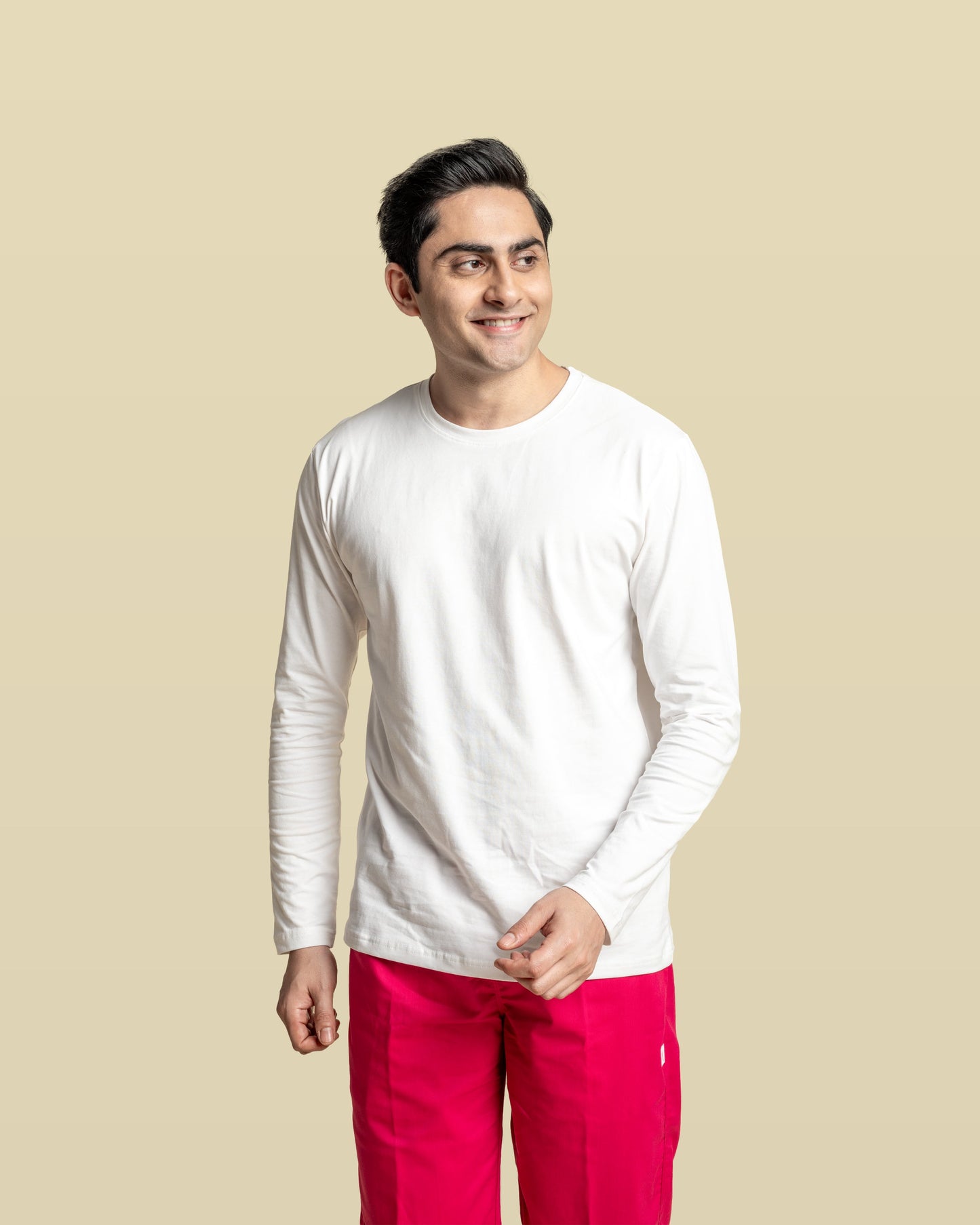 Men Under Scrub White Shirt - Long Sleeve