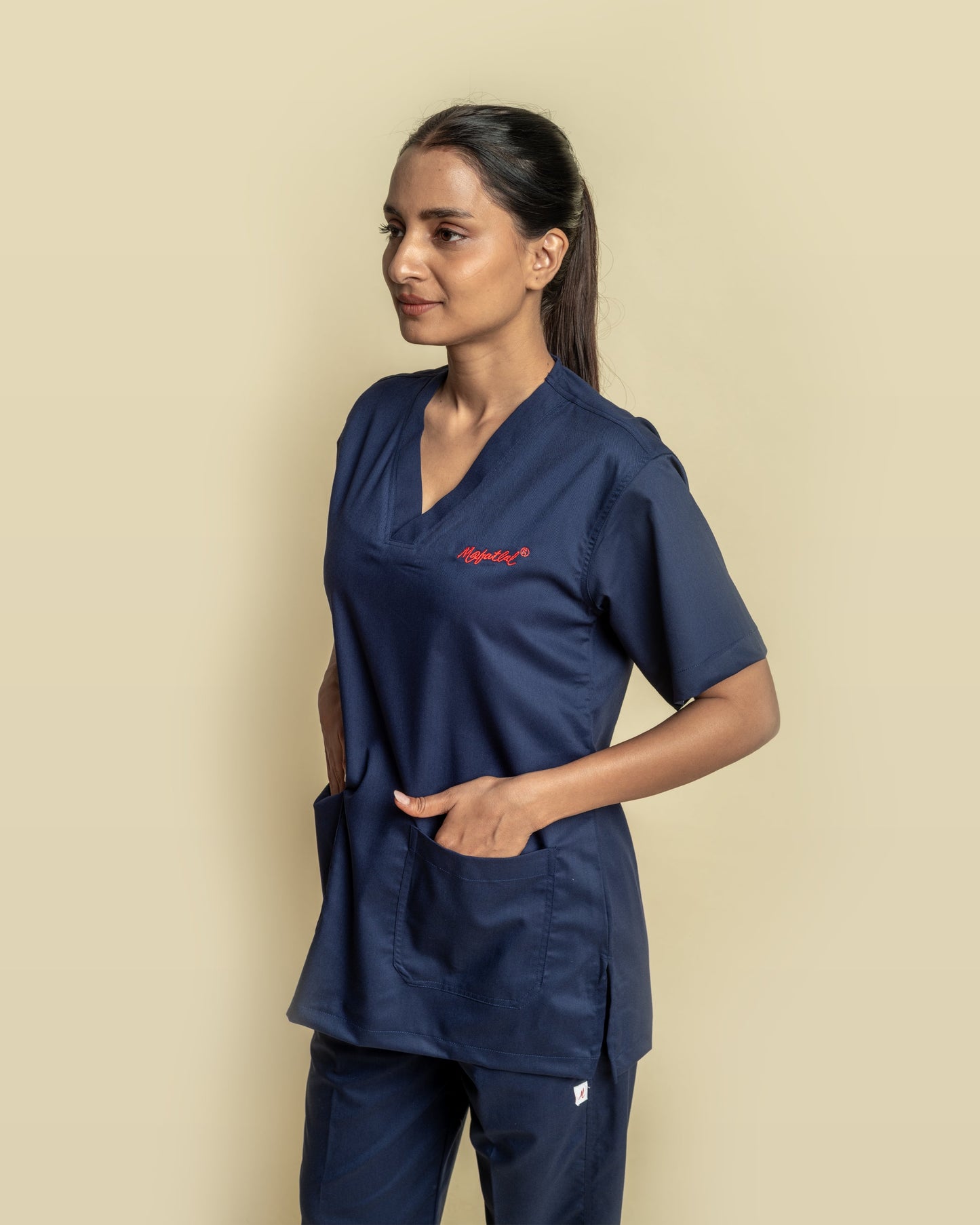 Unichoice Women's V-Neck (Navy Blue) New Gen Scrub