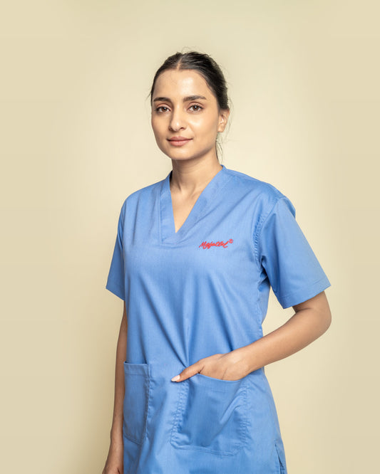 Medfits Prime Women's V-Neck (Ceil Blue) New Gen Scrub