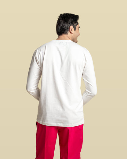 Men Under Scrub White Shirt - Long Sleeve