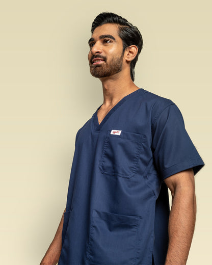 Unichoice Men's V-Neck (Navy Blue) New Gen Scrub