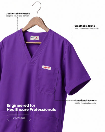 Medfits Prime Men's V-Neck (Dark Violet) New Gen Scrub