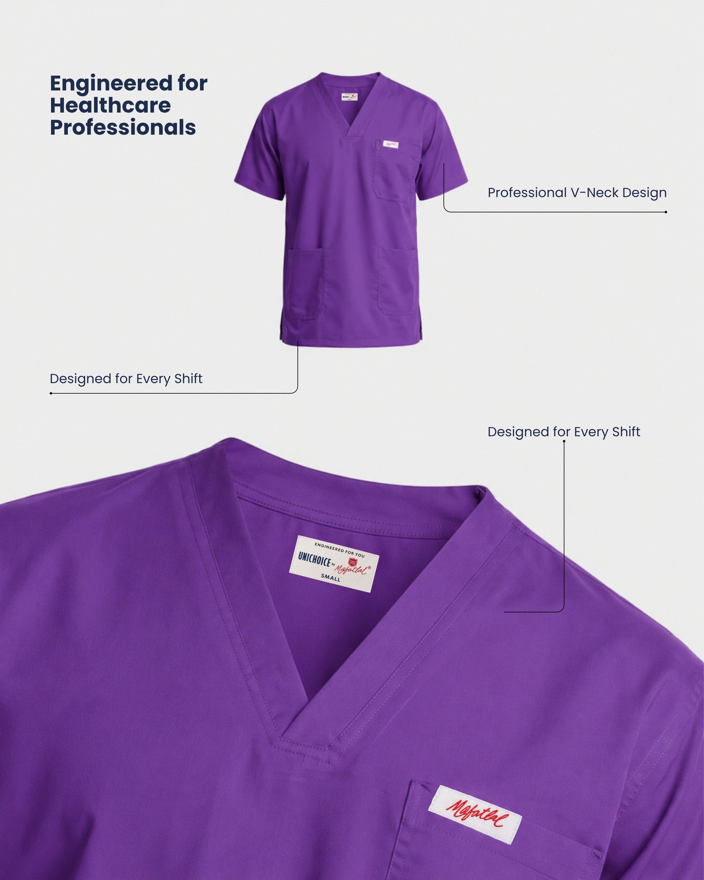 Medfits Prime Men's V-Neck (Dark Violet) New Gen Scrub
