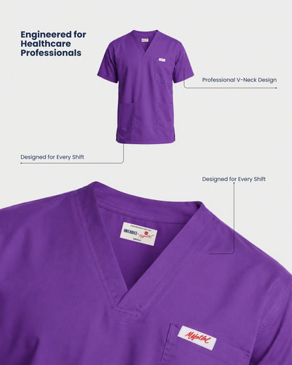 Medfits Prime Men's V-Neck (Dark Violet) New Gen Scrub