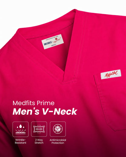 Medfits Prime Men's V-Neck (Hot Pink) New Gen Scrub