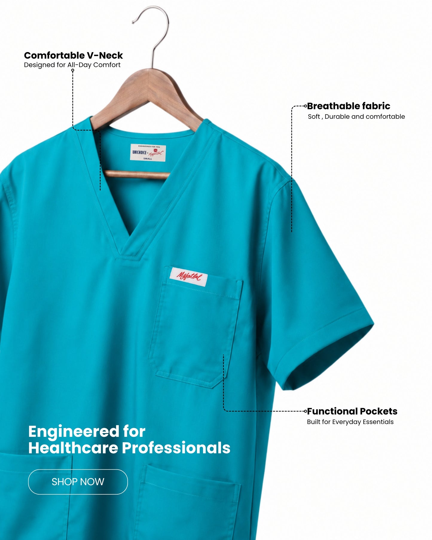 Medfits Prime Men's V-Neck (LightGreen) New Gen Scrub