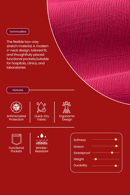 Unichoice Men's V-Neck (Wine) New Gen Scrub