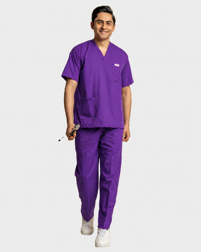 Unichoice Men's V-Neck (Dark Violet) New Gen Scrub