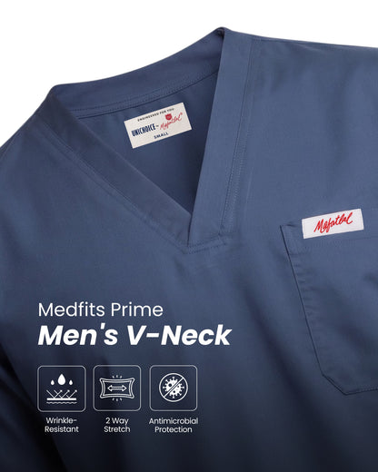 Medfits Prime Men's V-Neck (Navy Blue) New Gen Scrub