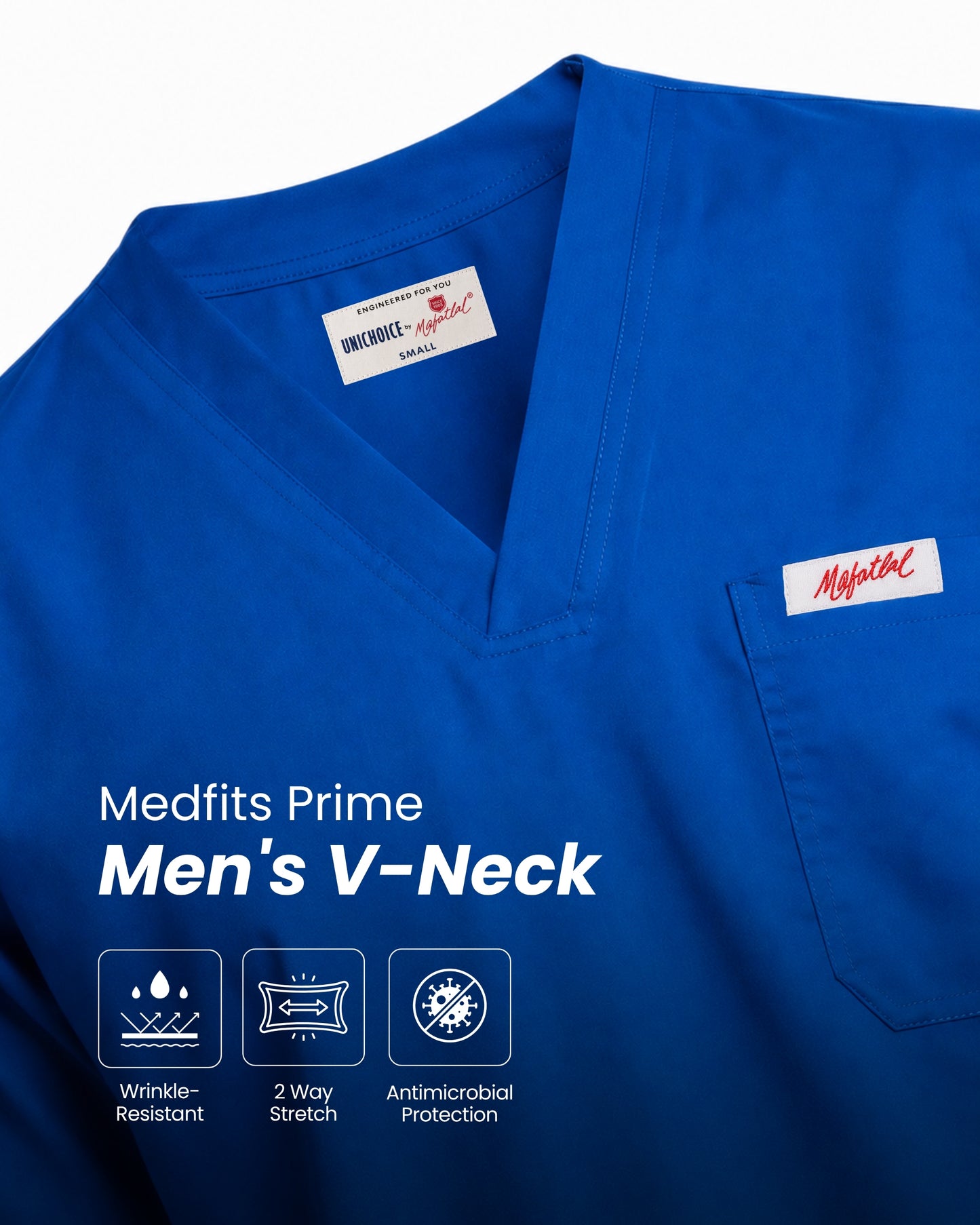 Medfits Prime Men's V-Neck (Royal Blue) New Gen Scrub