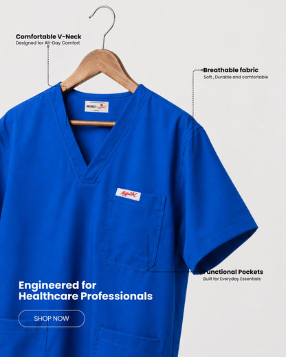 Medfits Prime Men's V-Neck (Royal Blue) New Gen Scrub