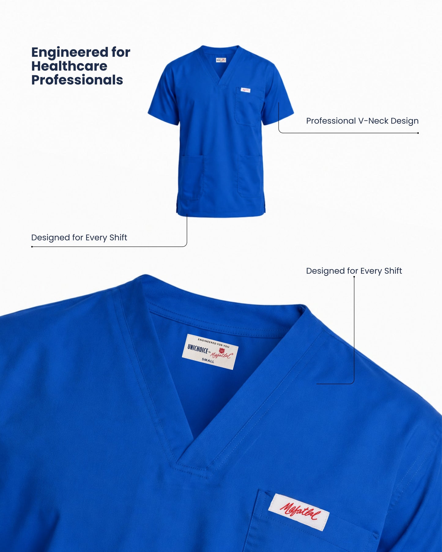 Medfits Prime Men's V-Neck (Royal Blue) New Gen Scrub