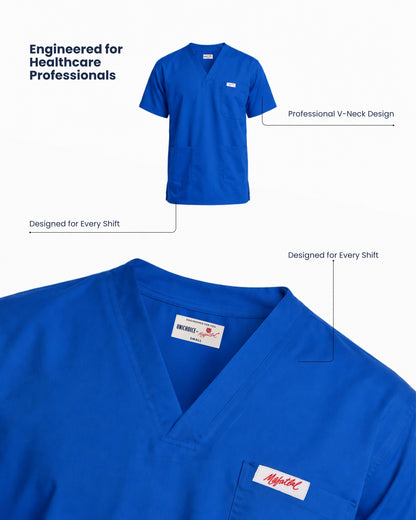 Medfits Prime Men's V-Neck (Royal Blue) New Gen Scrub