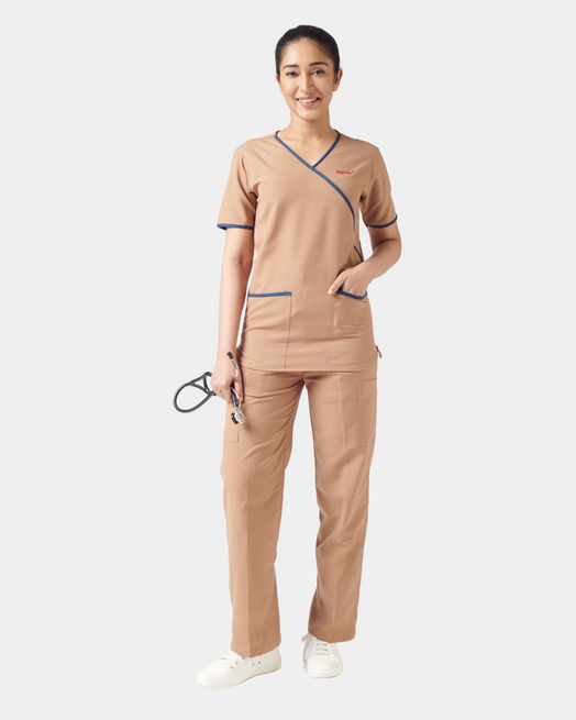 Unichoice Women's V-Neck (Brown) New Gen Scrub