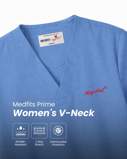 Medfits Prime Women's V-Neck (Ceil Blue) New Gen Scrub