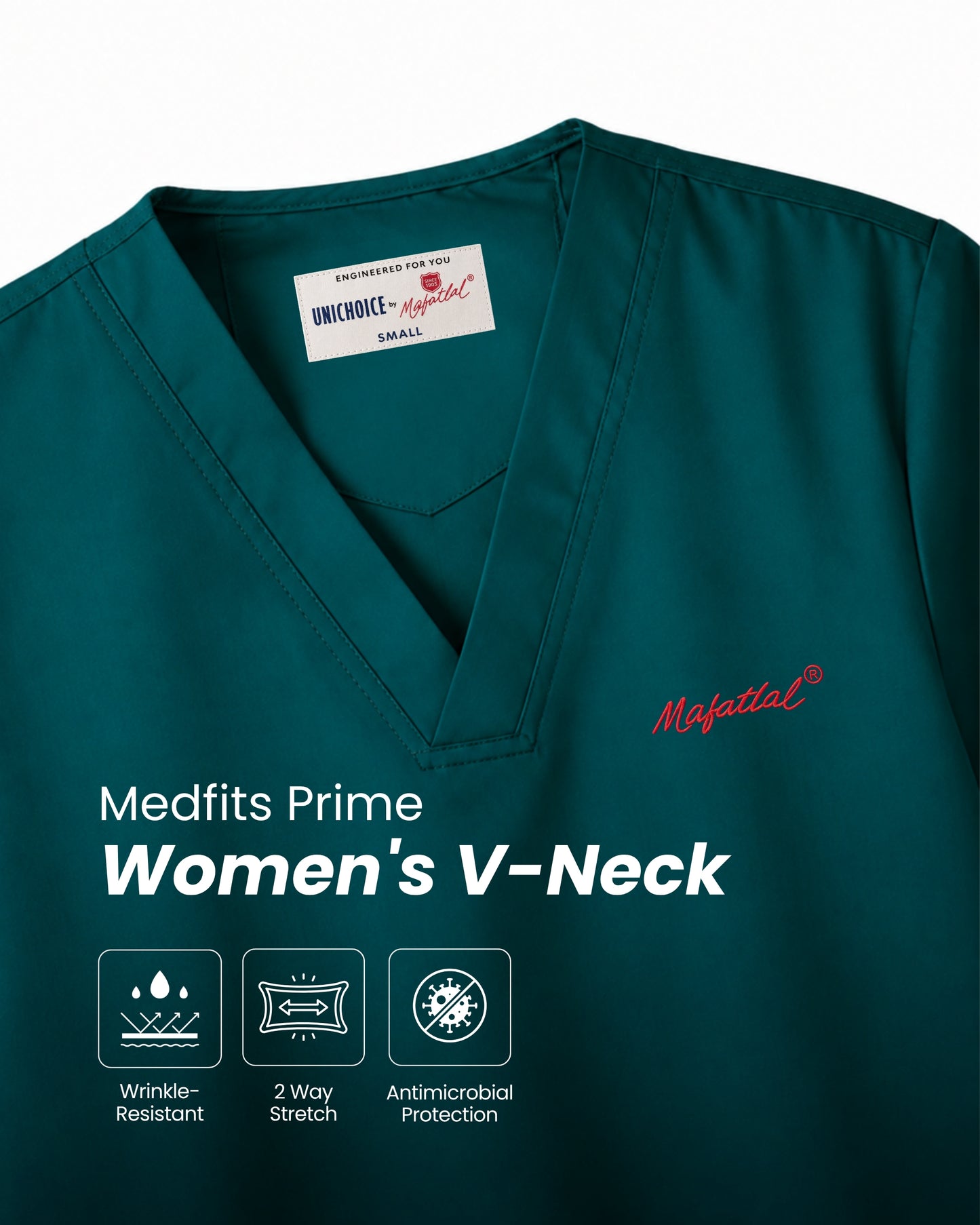 Medfits Prime Women's V-Neck (Dark Green) New Gen Scrub