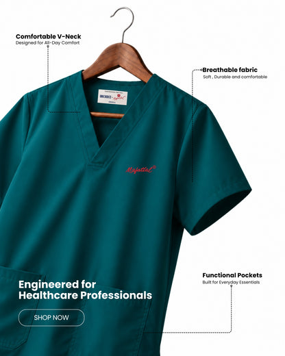 Medfits Prime Women's V-Neck (Dark Green) New Gen Scrub