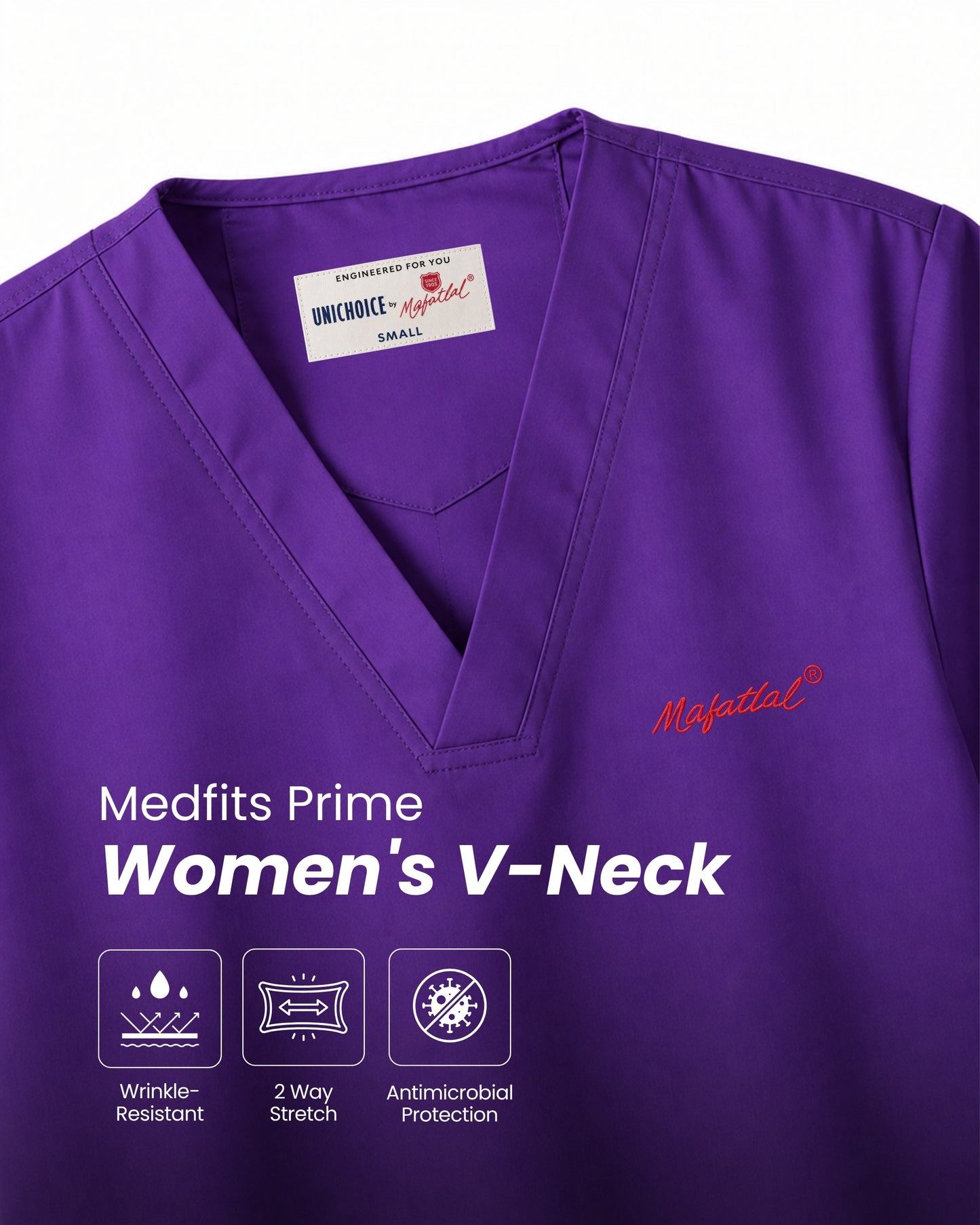 Medfits Prime Women's V-Neck (Dark Violet) New Gen Scrub