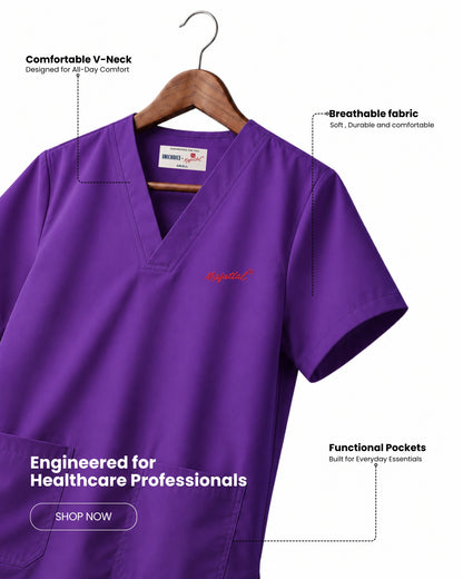 Medfits Prime Women's V-Neck (Dark Violet) New Gen Scrub